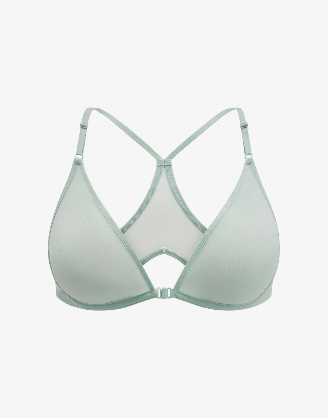Bare Mesh Front Close Racerback Bra